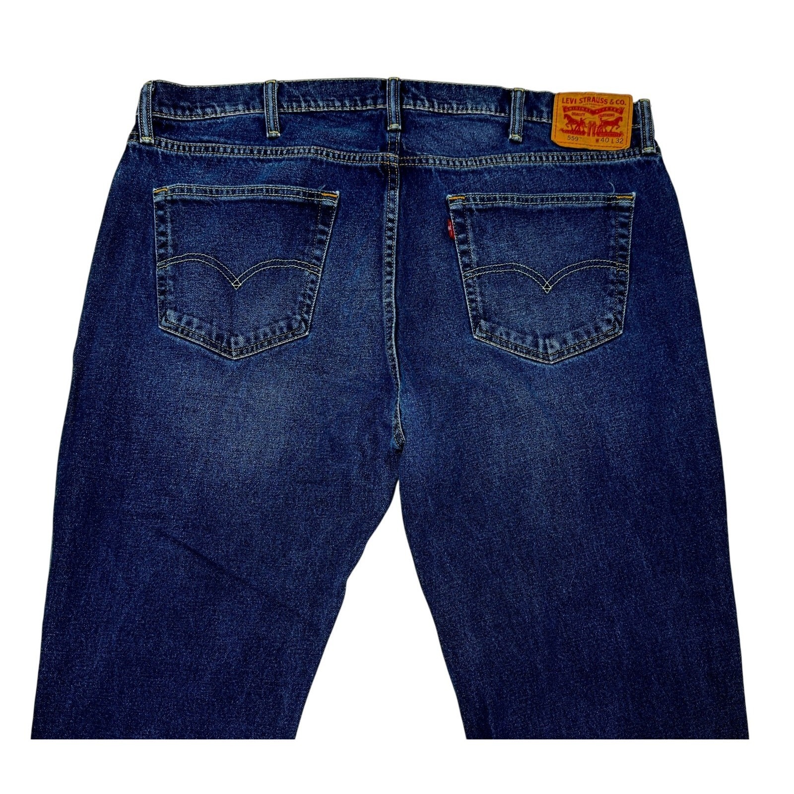 Levis 559 Men's Blue Jeans W40 x L32 Straight Leg Med wash Denim Cotton Spandex thumbnail 3