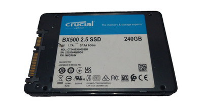 CRUCIAL 240GB SSD SATA BX500 CT40BX500SSD1 S/N: 2225E640BBD6 #NFP3038