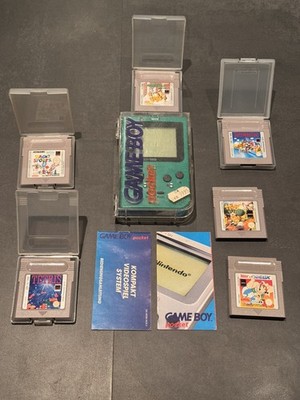 Nintendo Gameboy Pocket Grün -  Konsole in Original-Case + Spiele