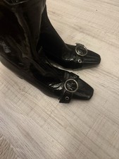 Damen Lack Stiefeletten mit Schnalle Zara Gr.39, Neu