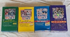 1990-91 NFL Pro Set Series 1 & 2 Factory Sealed, 36 wax packs each, Lot of 4