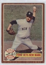 1962 Topps World Series Game #4 Ford Sets New Mark Whitey Ford #235 HOF lu5