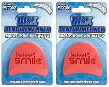The Disk Denture Reliner Remoldable Re Liner 2 pack Instant Smile
