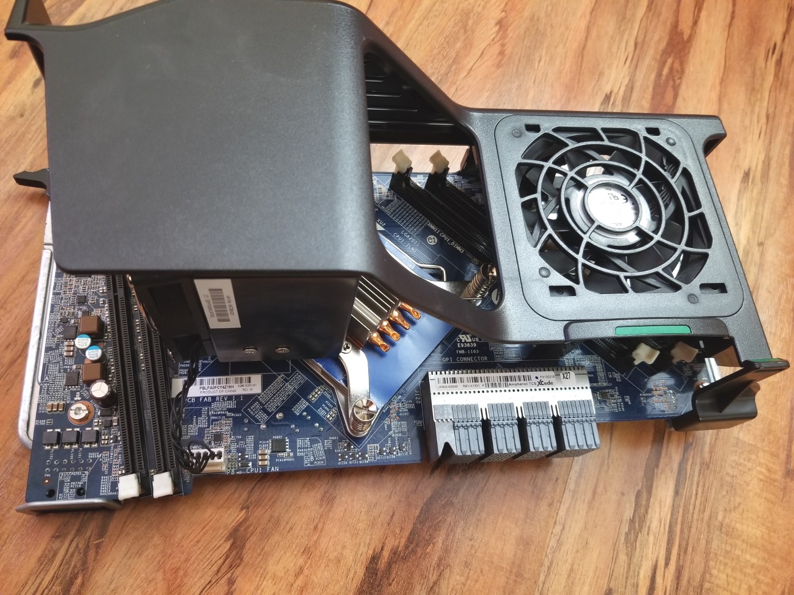 HP Z620 2ND CPU RISER Board Card w/ Heatsink & Fans 618265-001 *Tested*