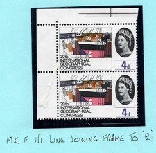 1964 Geographical Congress. 4d pair with line joining frame to 2 variety. MNH.