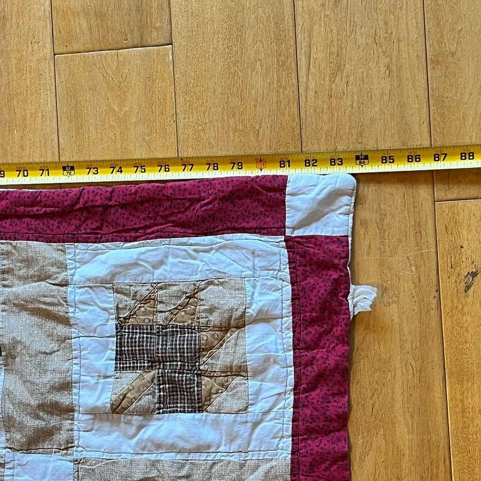 Handmade Patchwork Quilt 84x90 Rustic Cabin Motif Bears Moose Stars Trees - Image 2 of 4