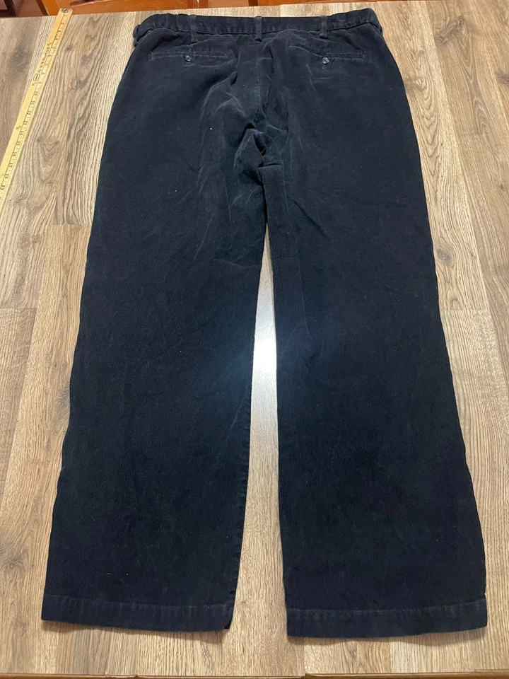 Pantalones Croft & Barrow, para hombre talla 40x32, negros, pierna recta, pana Foto 2 de 4