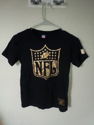 NFL Officially Licensed Boys Black Gold Logo Short Sleeve T-Shirt Size M