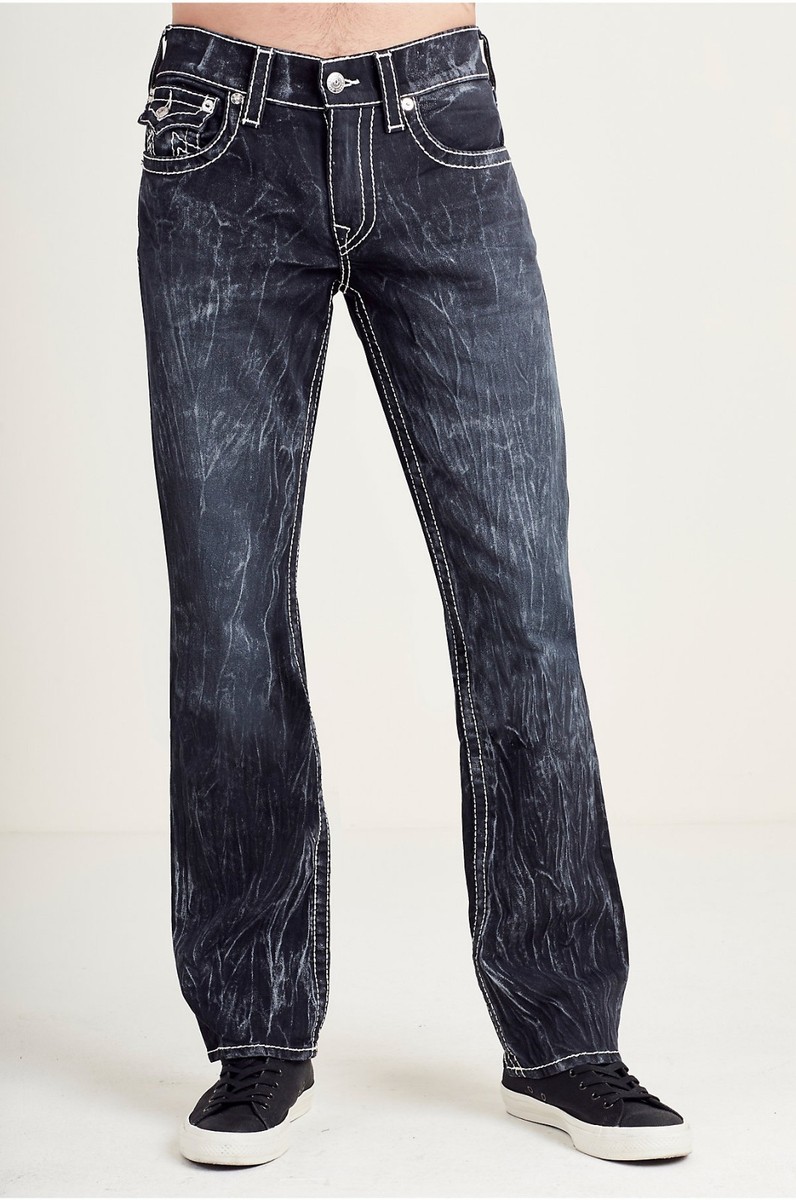 $269 NWT TRUE RELIGION Sz36 STRAIGHT W/FLAP NATURAL BIG T JEANS