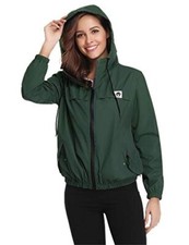 Women Rain Jacket Waterproof Hood Raincoats Lightweight Active Outdoor Windbreak