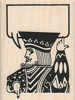 Pointing King With Word Bubble 1 3/4 x 2 1/4" Rubber Stamp, Card Stamp, Cards - Picture 1 of 1