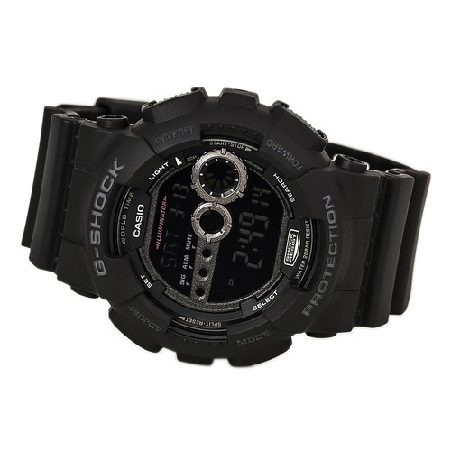 Casio Herrenuhr G-Shock X-Large G World Timer rund schwarz Resin Armband GD100-1B - Bild 2 von 3