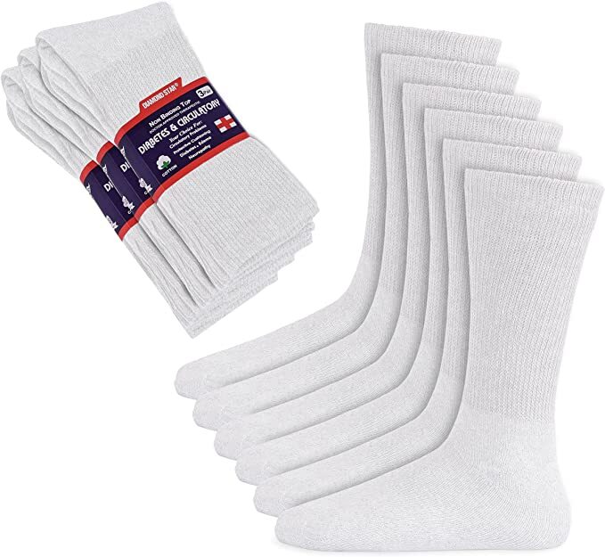 3 6 12 Pairs Men Women Circulatory Health Diabetic Crew Socks  9-11 10-13 13-15