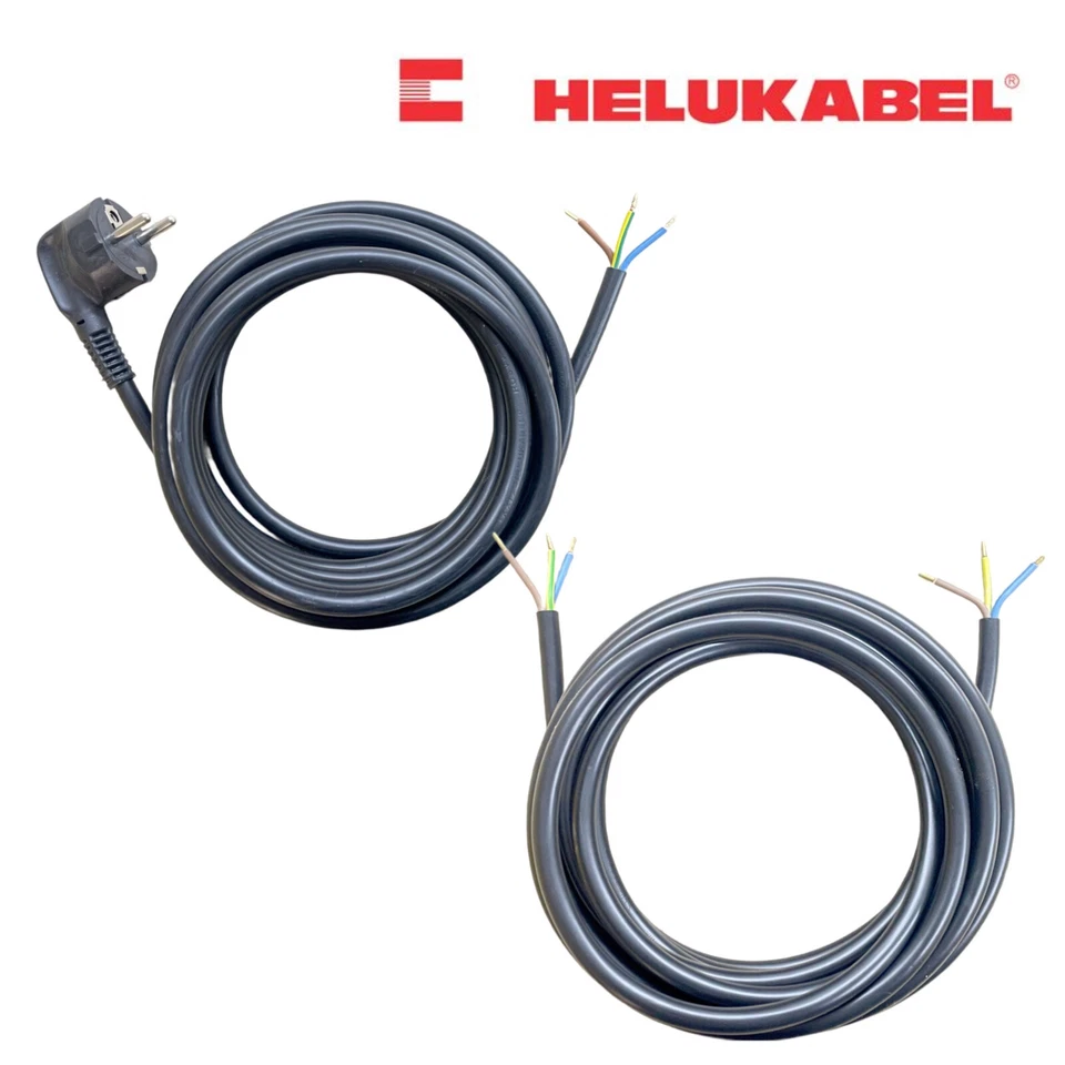 HELUKABEL 3m 5m Anschlussleitung Anschlußkabel Gerätekabel schwarz Schukostecker 3x1,5mm²