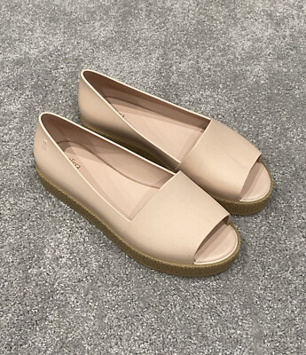 melissa ベージュ オープントゥミュール Melissa Platform Slip Ons Shoes Womens 8 Puzzle AD pink beige Peep