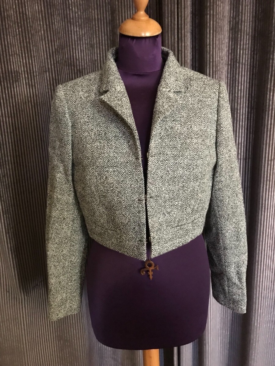 Veste Courte Paul Ka Style Bolero - Taille 38, Gris Chevron, Laine & Viscose, Neuve Avec étiquettes