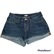 Old Navy Girl 12 Dark Blue Denim 5 Pocket Rolled Cuffed Shorts
