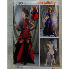 Simplicity H0190 Steampunk Shrug Corset Bloomers Skirt Costume Pattern 6-14 New