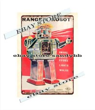 garden housesigns JAPANESE BATTERY OPERATED RANGER ROBOT childhood toy tin sign