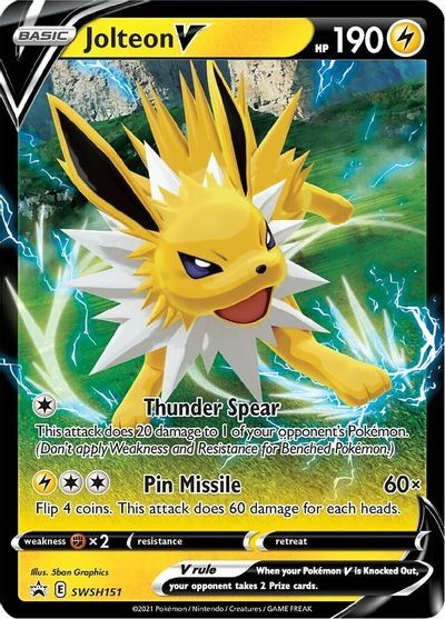 Jolteon V - SWSH151 Sword & Shield  Promo Near Mint Pokemon TCG