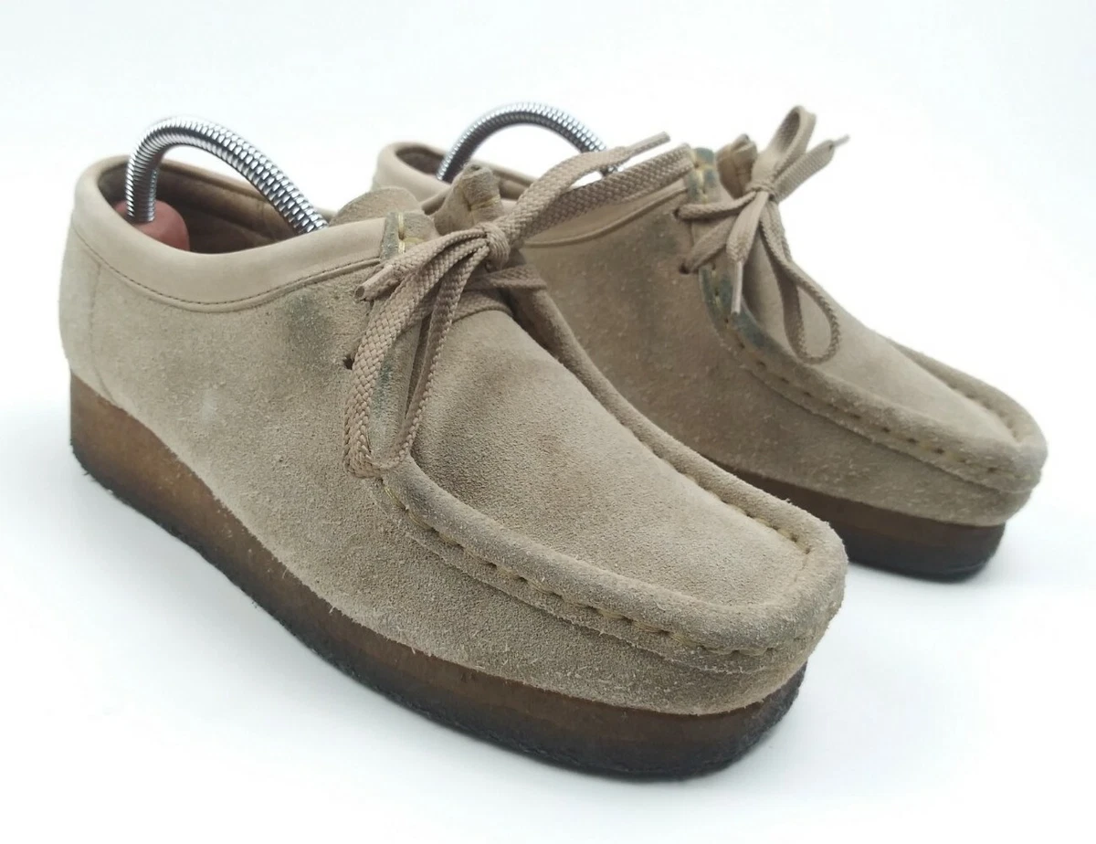 Clarks Mens Wallabees Sand Suede Shoes Size 6M Suede Leather Low