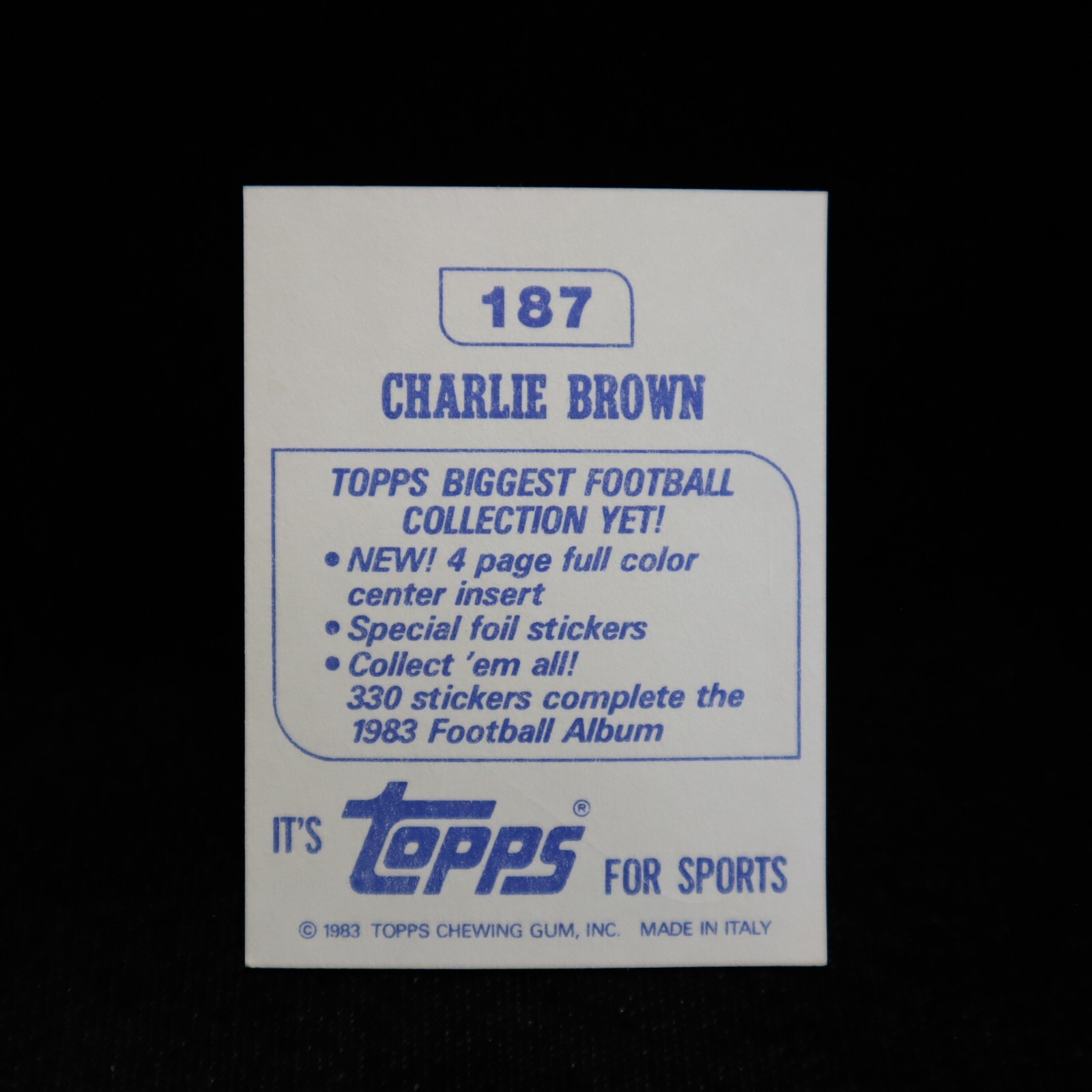 1983 Charlie Brown Washington Redskins Topps Sticker #187 | eBay