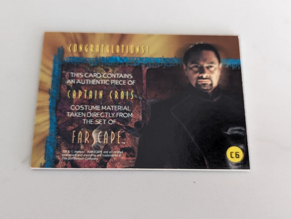 Farscape Season 1 2000 Rittenhouse Costume Relic Card C6 Captain Bialar Crais  - Image 2 of 2
