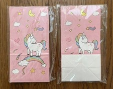24 Pcs 2 Pkgs Of 12 Unicorn Paper Gift Bags with Stickers 9 X 4  Girls Party