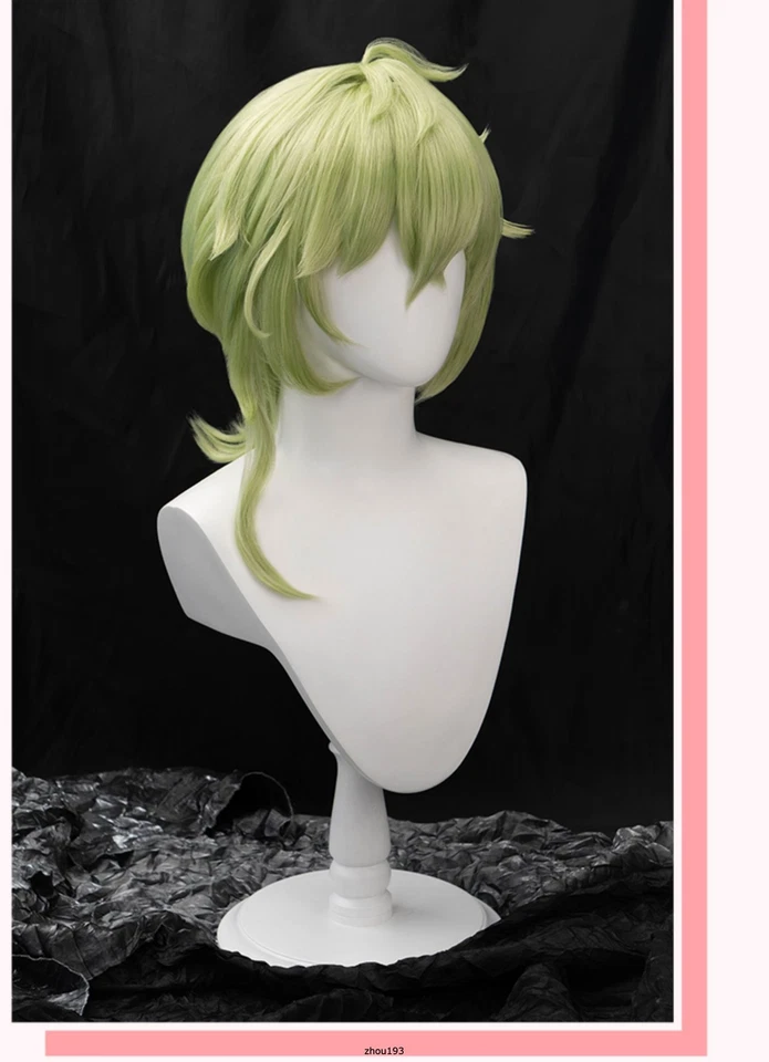 Pelucas Cosplay Anime Genshin Impact Harajuku Gótico Pelo Pinzas Verde Foto 3 de 4
