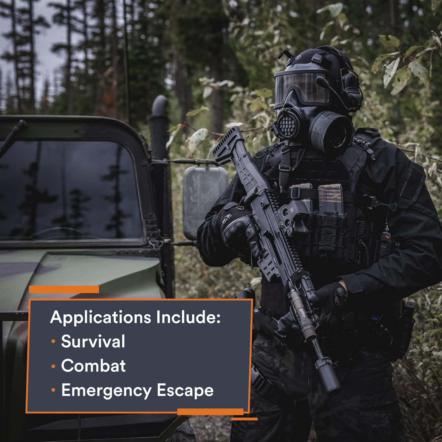 MIRA SAFETY CM-8M Full-Face CBRN Gas Mask W/Canteen - Reusable Survival Nuclear