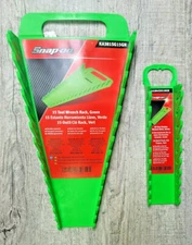New Snap-On Reverse Vinyl Green Wrench Rack Set: 15 & 10 Positions Organizer