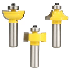 3Pcs Tongue and Groove Router Bit Tool Set 1/2Inch Shank Lock Miter Router