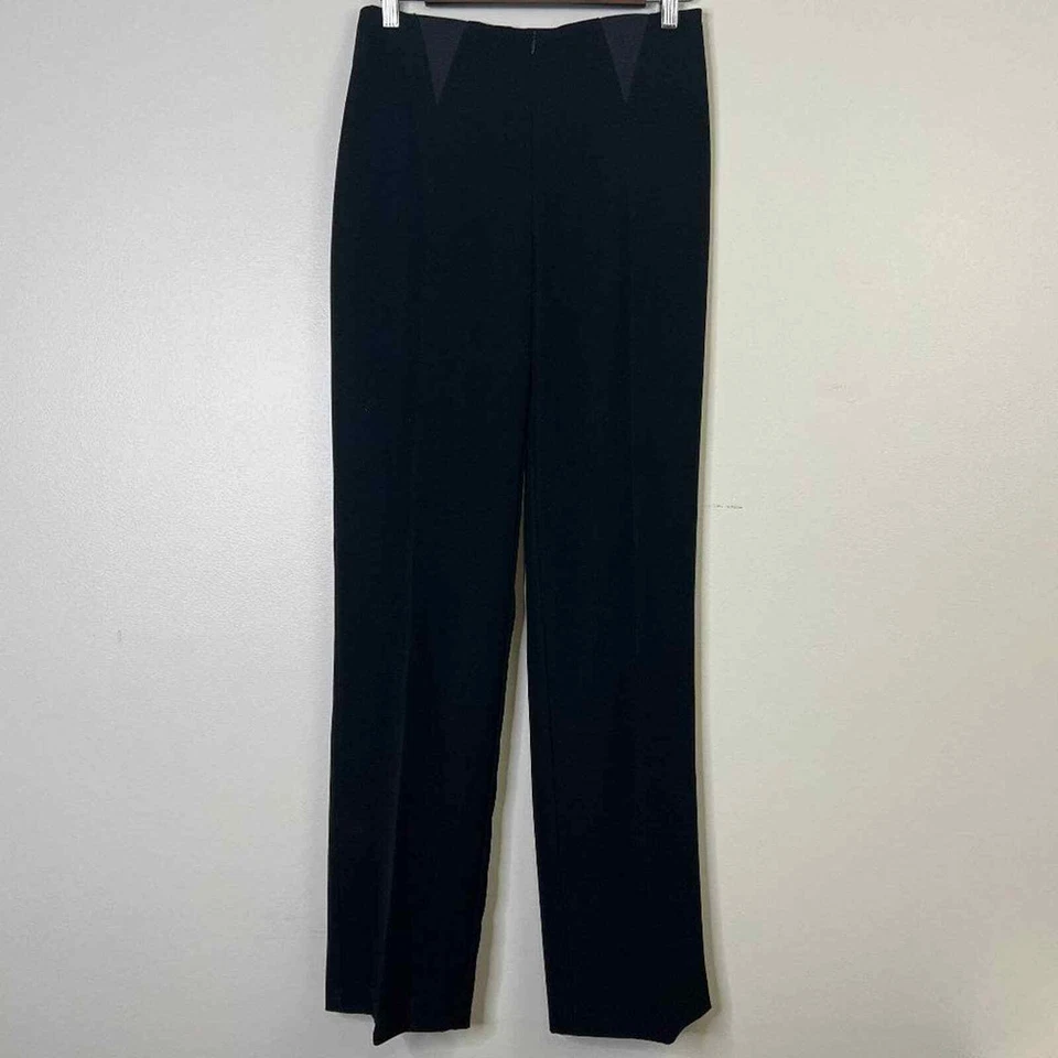 Joseph Ribkoff Elastic Stretchy Waist Zip Front Wide Leg Black Flare Trouser