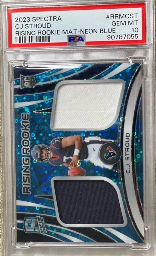 CJ Stroud Panini Spectra Rising Rookie Materials #RRMCST Neon Blue