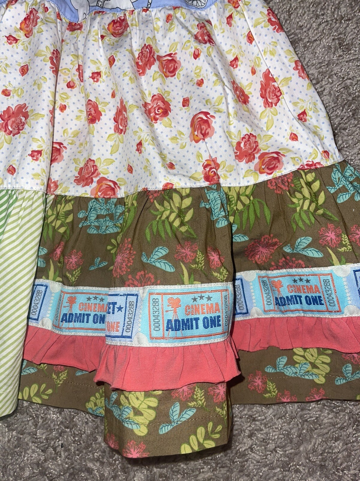 Matilda Jane Size 8 It’s A Wonderful Parade Raffle Ticket Ellie Knot Dress Girls image 3