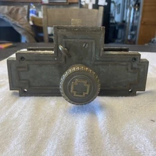 Vintage Brass Door Knob And Back Plate Set With Spindle And Lock Church Masonic