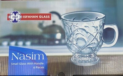 6 x geschliffene Glas Kaffeegläser und Cappuccino Lattes Teeglas Tassen Becher Set 160ML