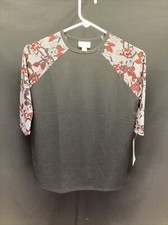 Lularoe SLOAN NWT Kids Size 12 MINNIE MOUSE on sleeves of Black Baseball Shirt