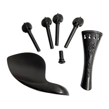 1set Violin Accessories 4/4 ebony Wood Violin Peg Chin rest Tailpiece DIY