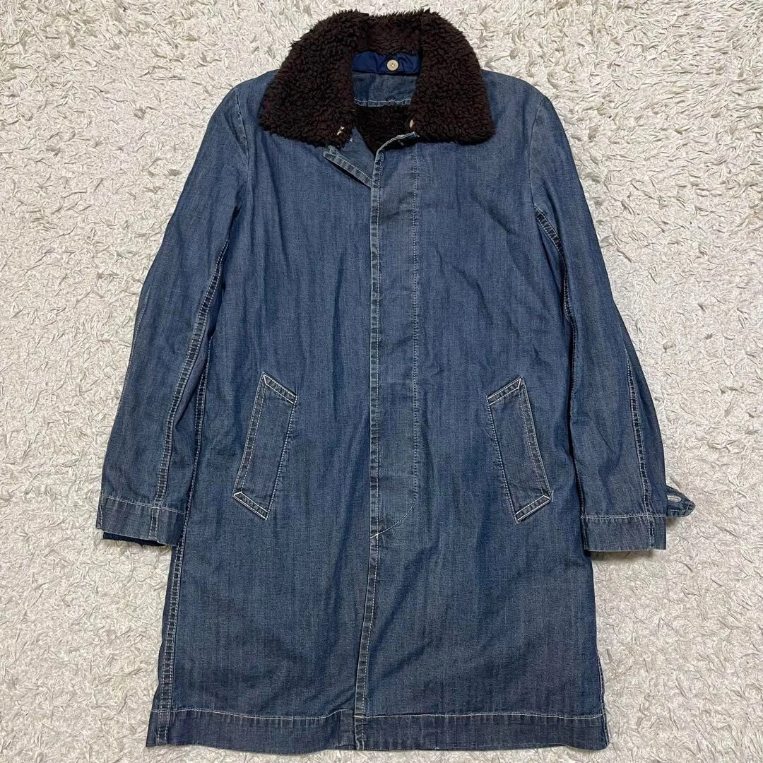 cappotto denim sacai con fodera in pile boa taglia 1