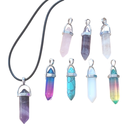 Gemstone or Glass Bullet shaped Chakra 