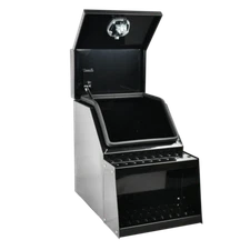 18x28x25 Inch Alum Side Mount Semi Truck Tool Box w/ Saddle Step&Lock+Key Black