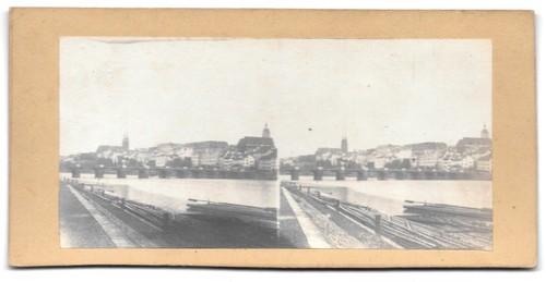 CDV Suisse Bâle, Le Pont Sur Le Rhin Et Habitations, Carte Ancienne Réf A120