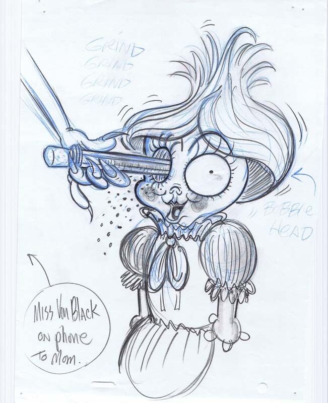 El Superbeasto Velvet Von Black Original Art Pencils Comp 