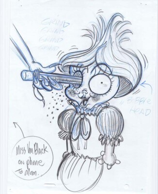 El Superbeasto Velvet Von Black Original Art Pencils Comp 