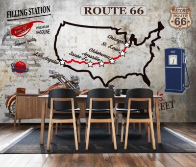3D Map Route G12518 Wallpaper Wall Murals Removable Self-adhesive Honey