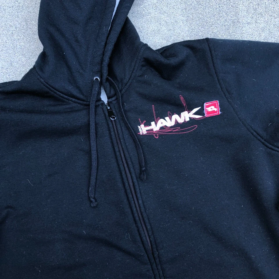 Chaqueta con Capucha Forrada de Vellón Y2K Tony Hawk Para Hombre GRANDE Suéter Negro Cremallera Foto 2 de 4