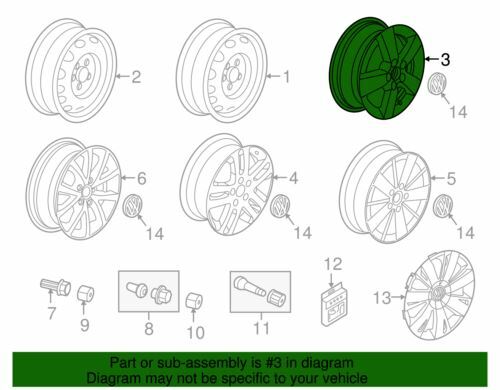 Wheel Rim Volkswagen VW Jetta 16 2008-2010 1T0601025M8Z8 OEM