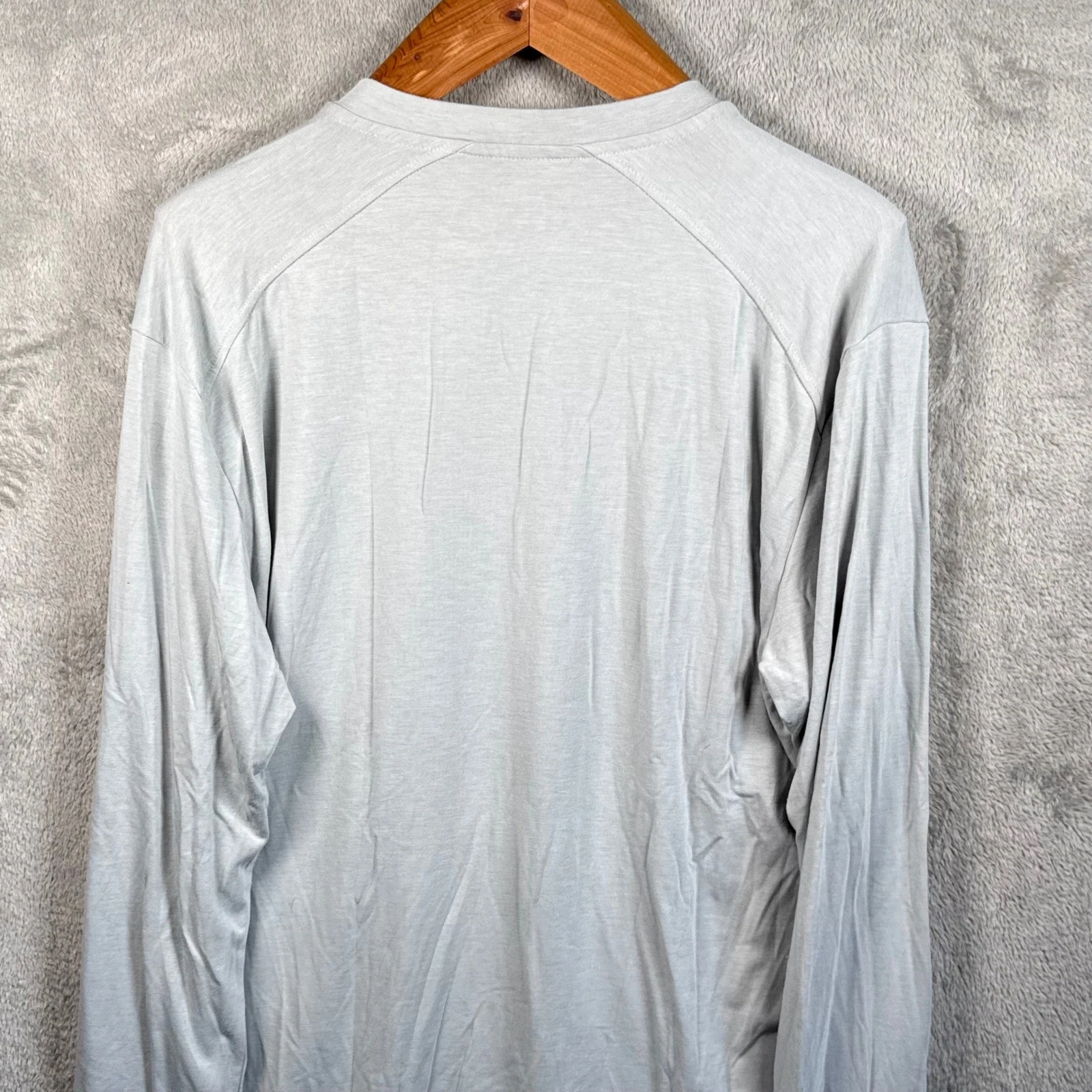 Free Fly Henley Shirt Mens XL Light Gray Bamboo Performance L/S Outdoor Comfort image 5