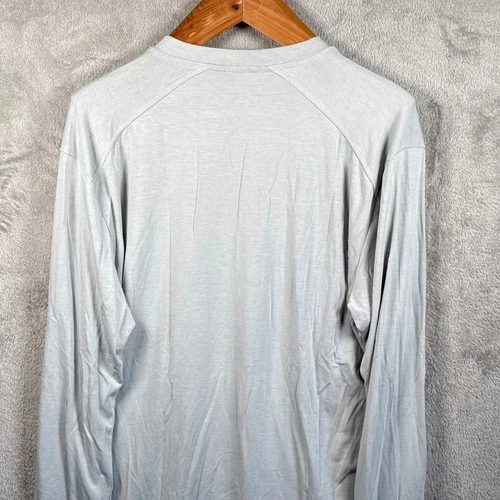 Free Fly Henley Shirt Mens XL Light Gray Bamboo Performance L/S Outdoor Comfort image 5